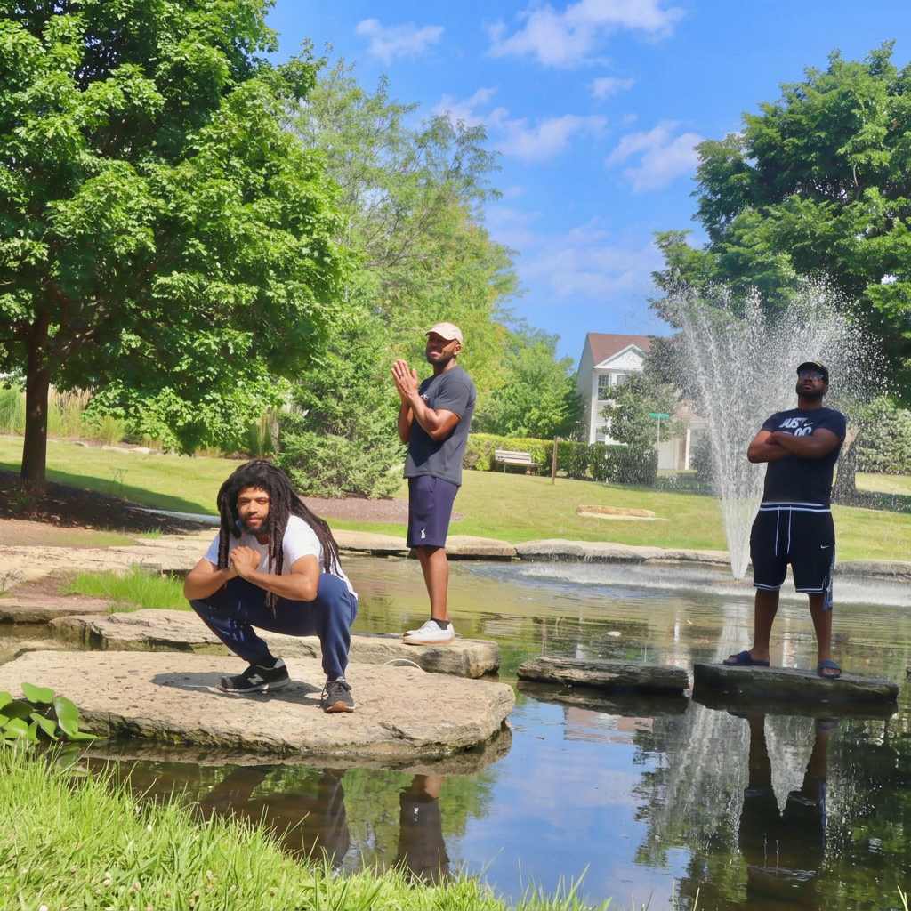 Trio by the Fountain